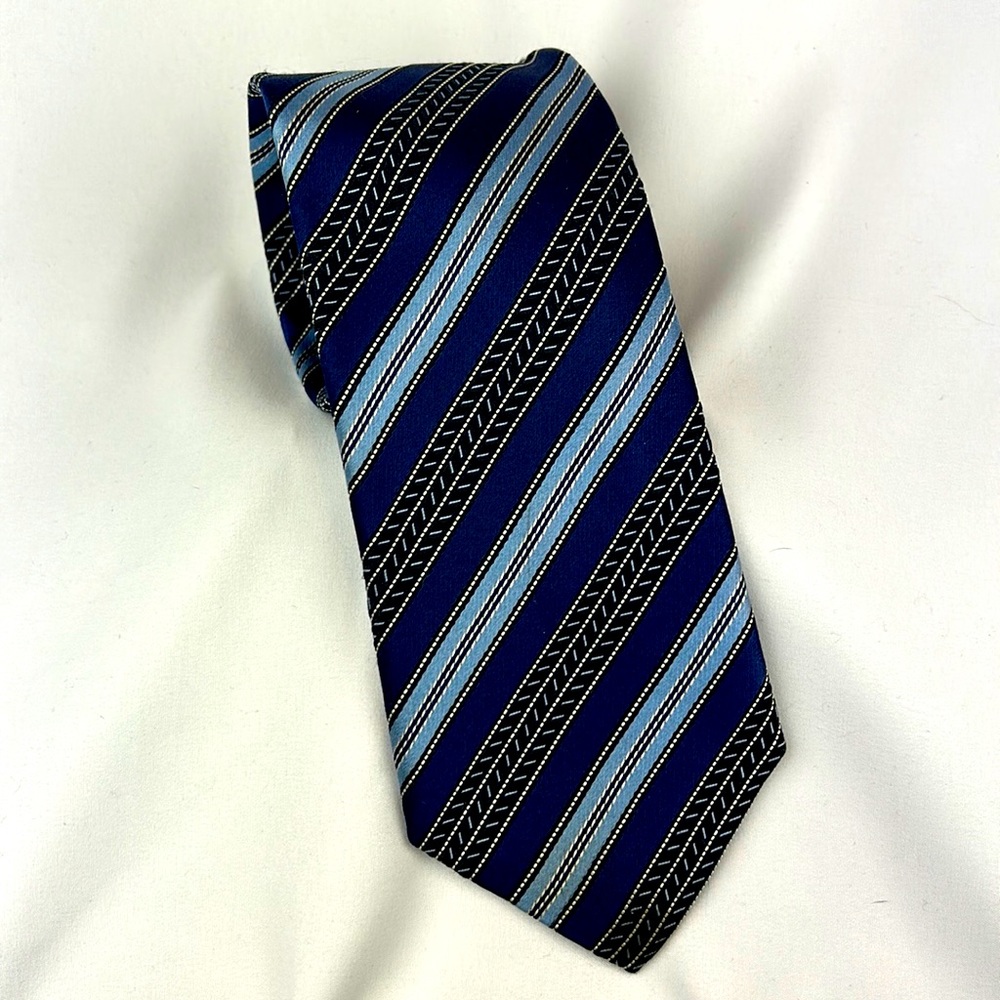 Canali Italian Silk Men’s Blue Striped Tie